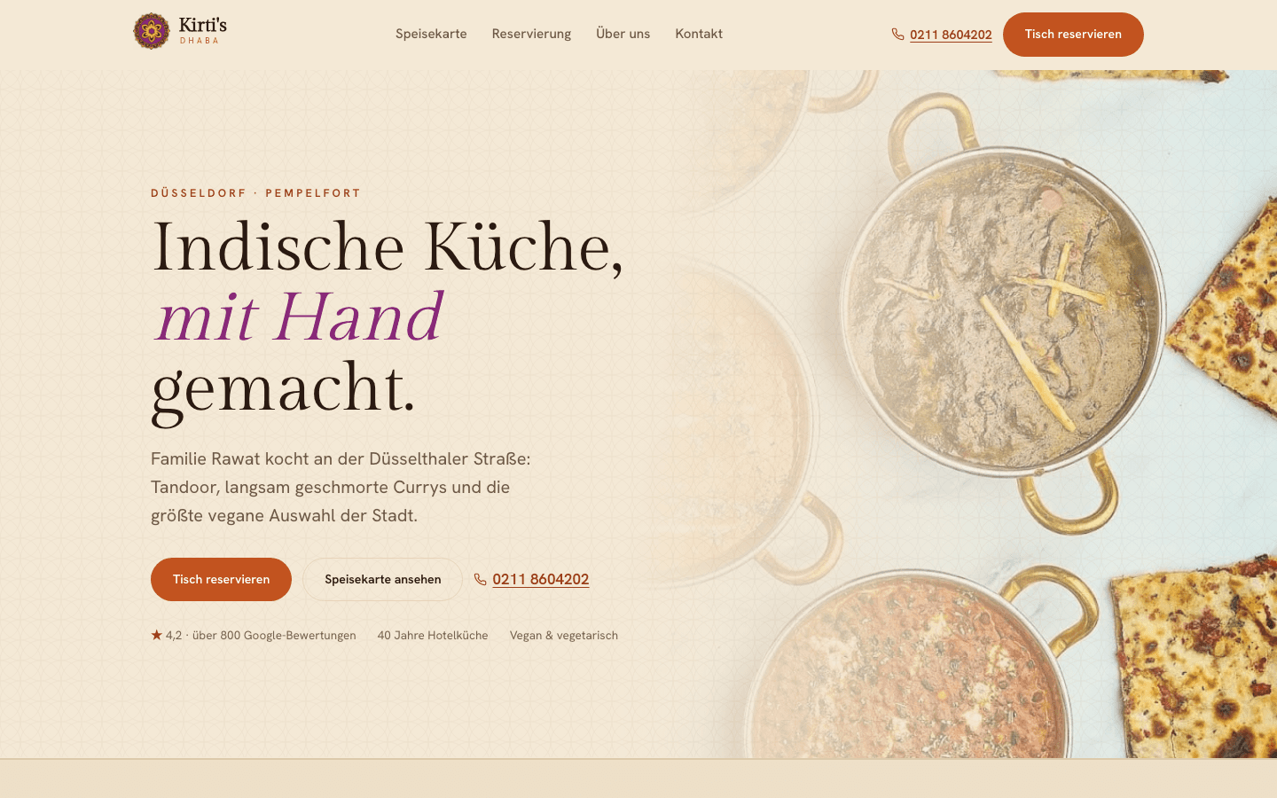 Kirti's Dhaba Website