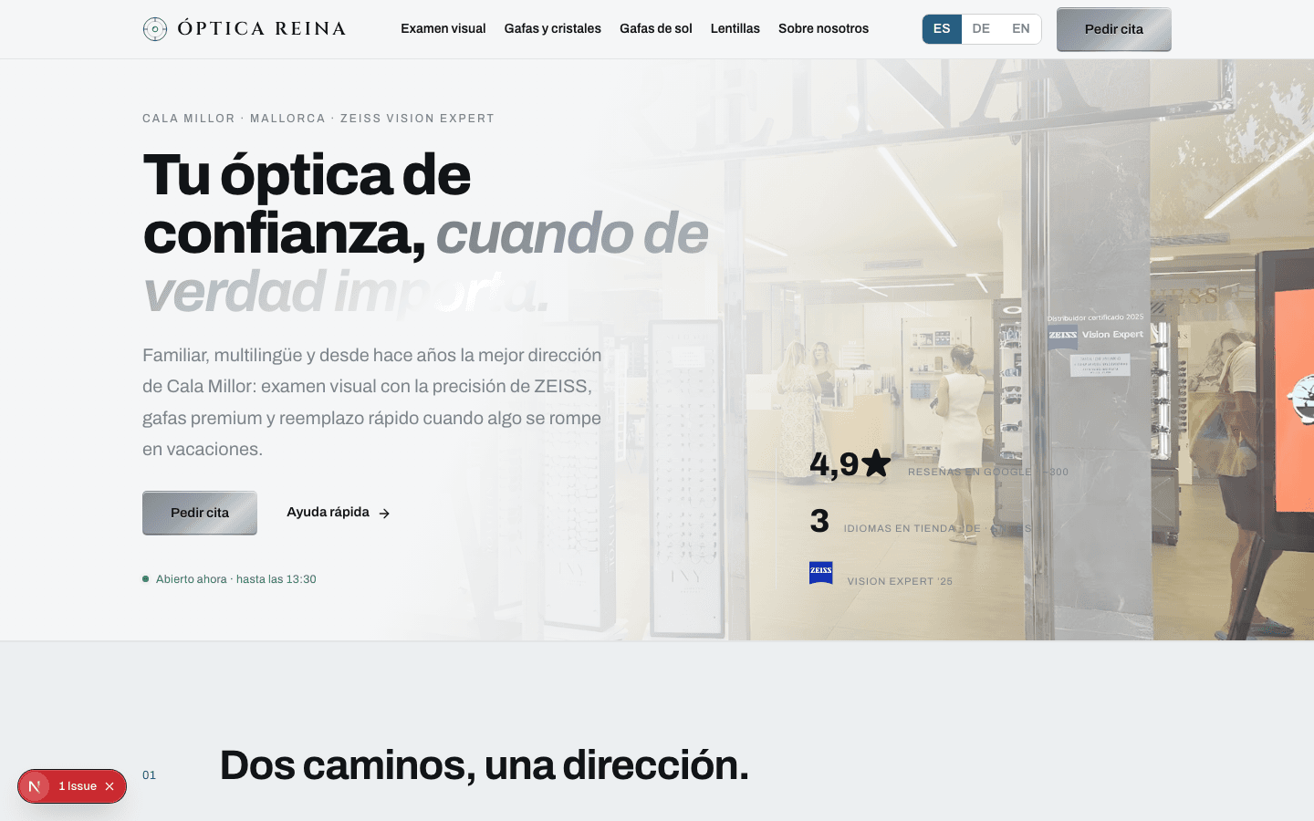 Ópticas Reina Website