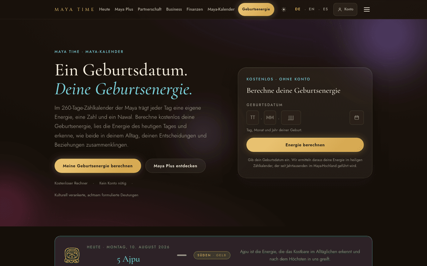 Maya Time Website